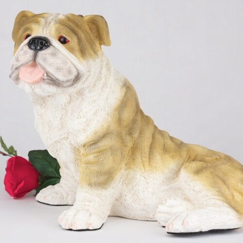 Bulldog pet dog cremation urn figurine