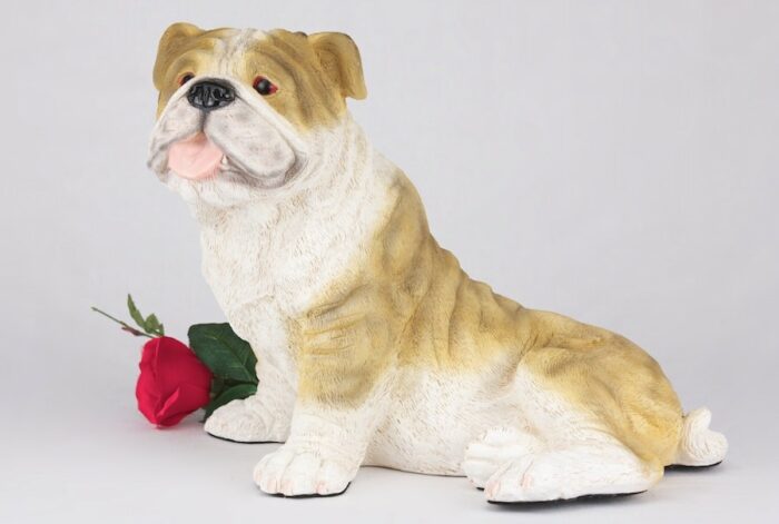 Bulldog pet dog cremation urn figurine