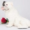 White Bulldog pet dog cremation urn figurine