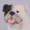 White Bulldog pet dog cremation urn figurine, face