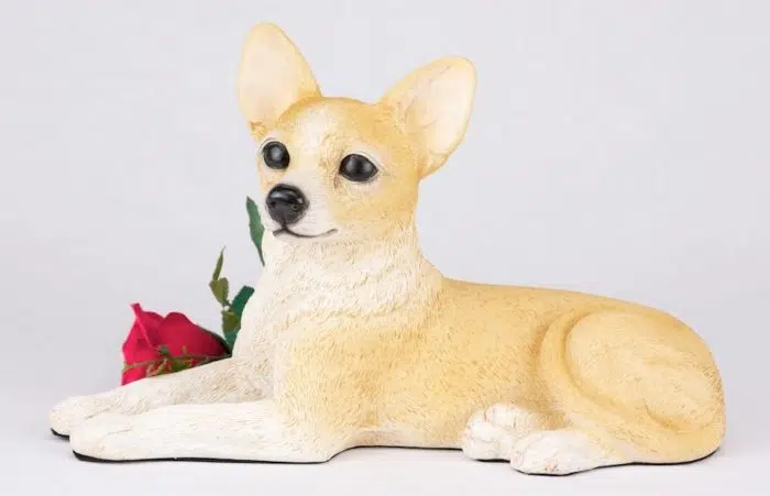 Chihuahua pet dog cremation urn figurine