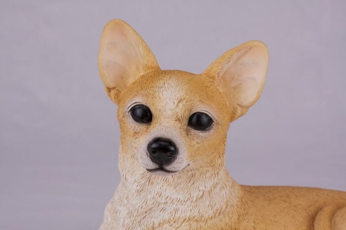 Chihuahua pet dog cremation urn figurine, face