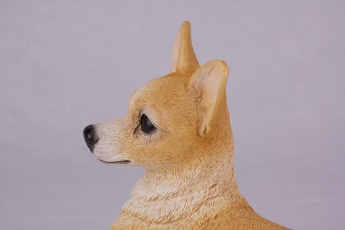 Chihuahua pet dog cremation urn figurine, face