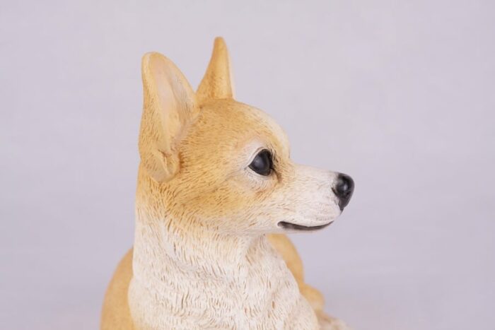 Chihuahua pet dog cremation urn figurine, face