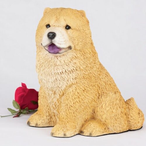 Chow pet dog cremation urn figurine