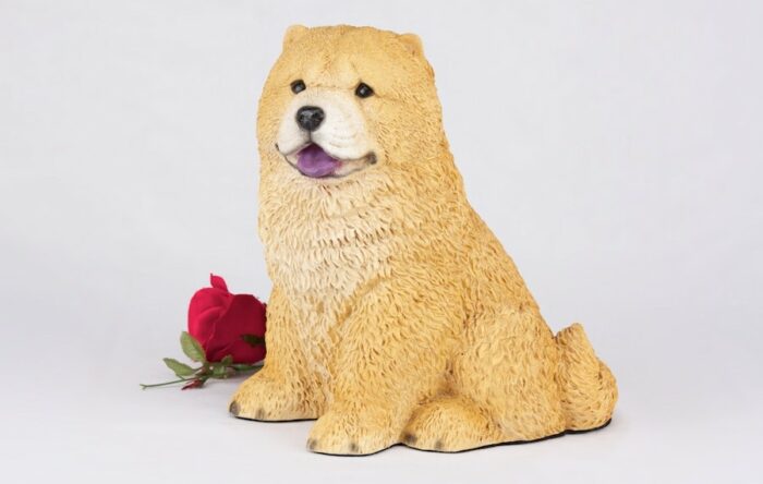 Chow pet dog cremation urn figurine