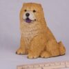 Chow pet dog cremation urn figurine, with ruler