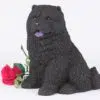 Black Chow pet dog cremation urn figurine