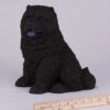 Black Chow pet dog cremation urn figurine, with ruler