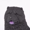 Black Chow pet dog cremation urn figurine, face