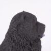 Black Chow pet dog cremation urn figurine, face