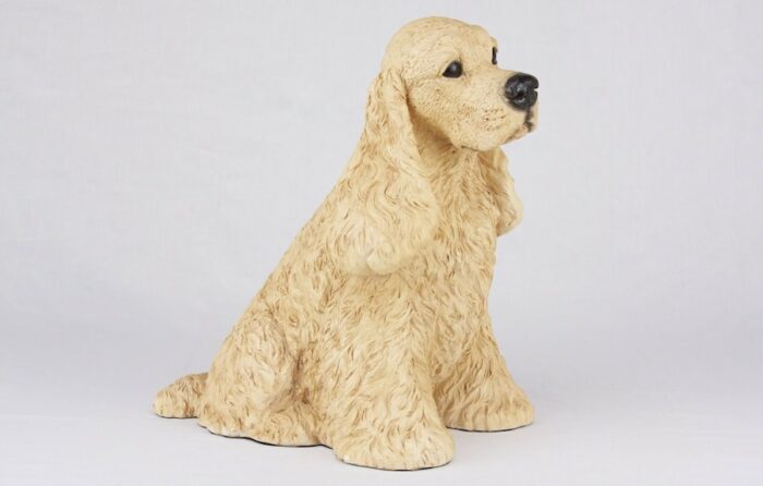 Buff Cocker Spaniel pet dog cremation urn figurine