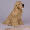 Buff Cocker Spaniel pet dog cremation urn figurine, with ruler