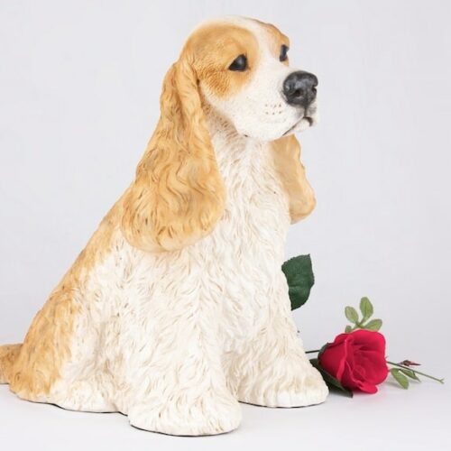 Cocker Spaniel pet dog cremation urn figurine