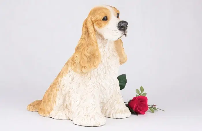 Cocker Spaniel pet dog cremation urn figurine