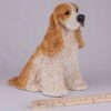 Cocker Spaniel pet dog cremation urn figurine, with ruler
