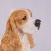 Cocker Spaniel pet dog cremation urn figurine, face