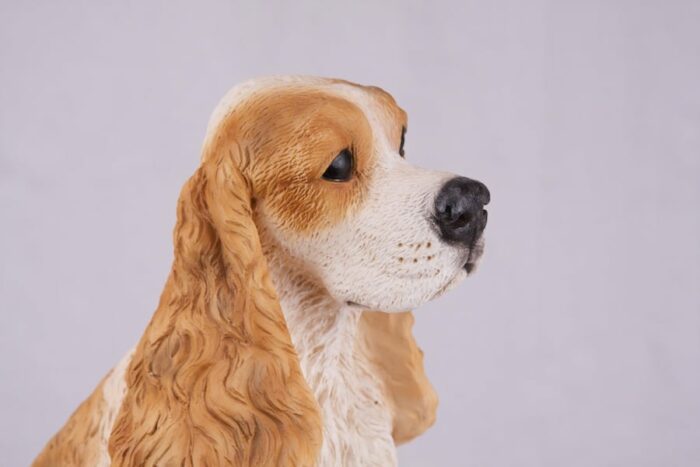 Cocker Spaniel pet dog cremation urn figurine, face