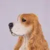 Cocker Spaniel pet dog cremation urn figurine, face