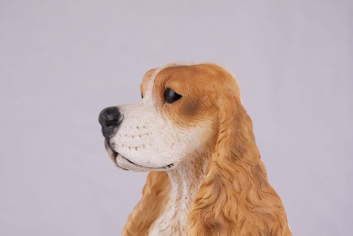 Cocker Spaniel pet dog cremation urn figurine, face