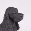 Black Cocker Spaniel pet dog cremation urn figurine, face