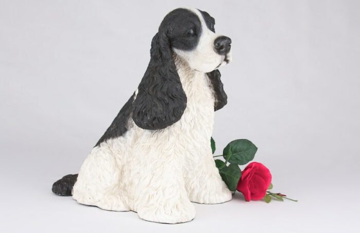 Cocker Spaniel pet dog cremation urn figurine