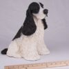 Cocker Spaniel pet dog cremation urn figurine, with ruler