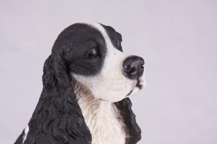 Cocker Spaniel pet dog cremation urn figurine, face