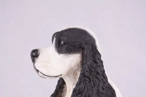 Cocker Spaniel pet dog cremation urn figurine, face