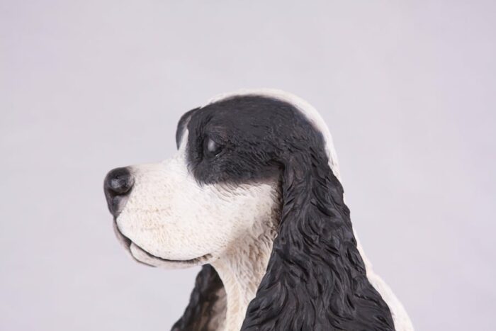 Cocker Spaniel pet dog cremation urn figurine, face