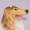 Collie pet dog cremation urn figurine, face