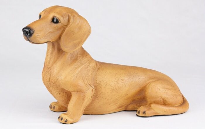 Dachshund pet dog cremation urn figurine