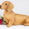 Dachshund pet dog cremation urn figurine