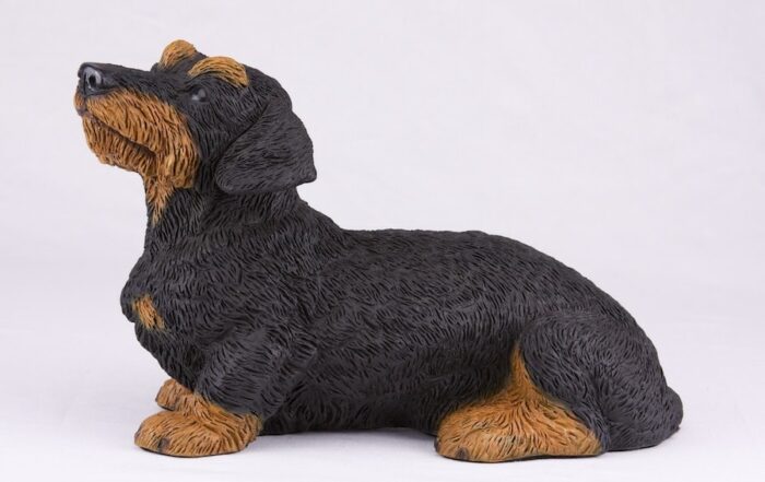 Dachshund pet dog cremation urn figurine