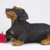 Dachshund pet dog cremation urn figurine