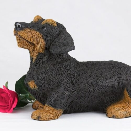 Dachshund pet dog cremation urn figurine