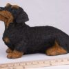 Dachshund pet dog cremation urn figurine, with ruler