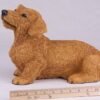 Dachshund pet dog cremation urn figurine, with ruler