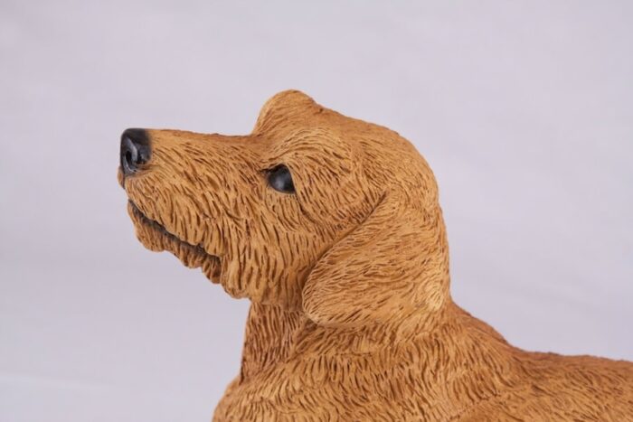 Dachshund pet dog cremation urn figurine, face