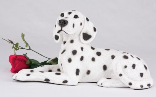 Dalmatian pet dog cremation urn figurine