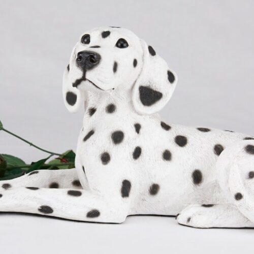 Dalmatian pet dog cremation urn figurine