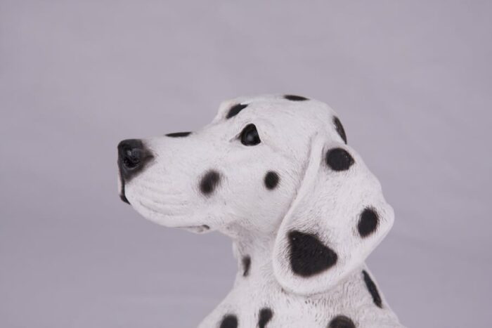 Dalmatian pet dog cremation urn figurine, face