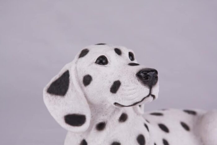 Dalmatian pet dog cremation urn figurine, face