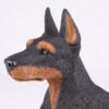 Doberman Pinscher pet dog cremation urn figurine, face