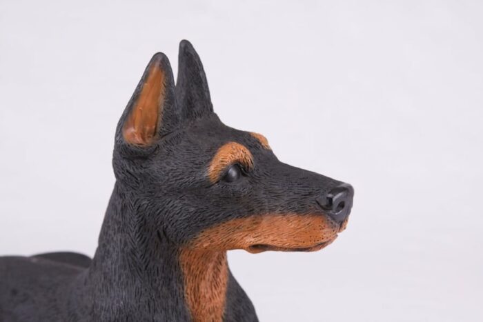 Doberman Pinscher pet dog cremation urn figurine, face