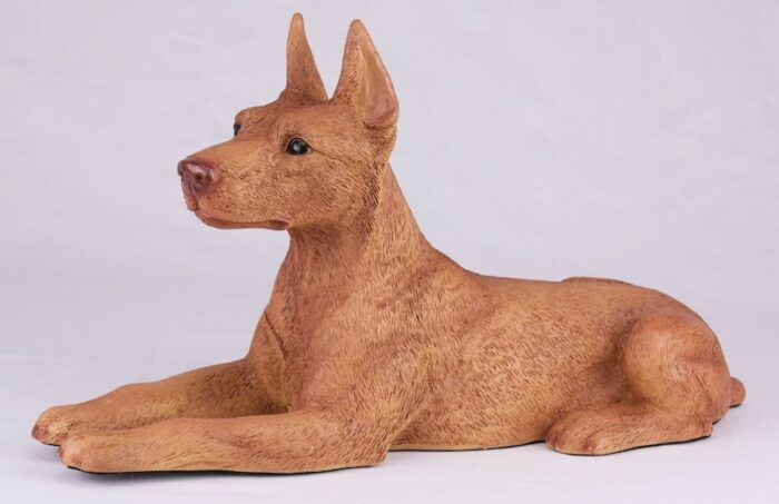 Doberman Pinscher pet dog cremation urn figurine