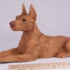 Doberman Pinscher pet dog cremation urn figurine, with ruler