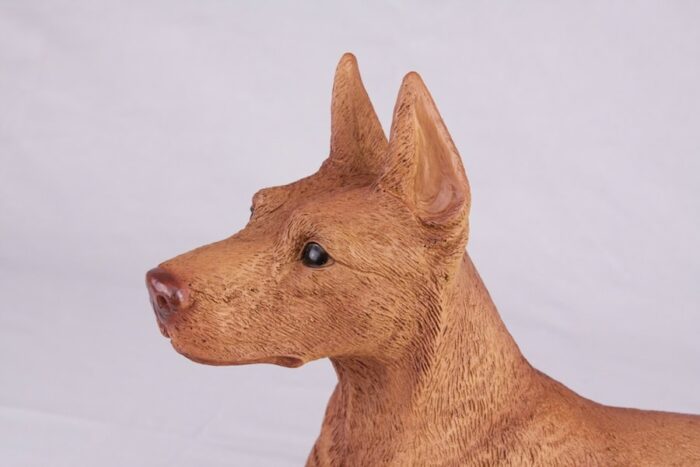 Doberman Pinscher pet dog cremation urn figurine, face