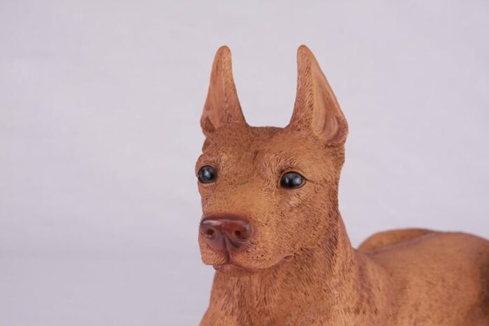 Doberman Pinscher pet dog cremation urn figurine, face