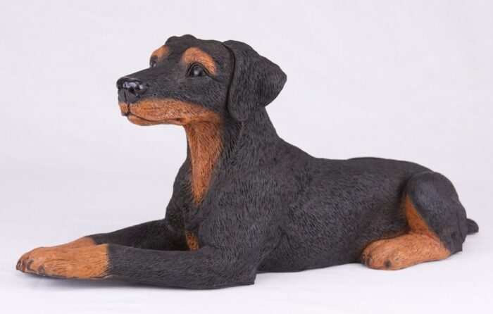 Doberman Pinscher pet dog cremation urn figurine